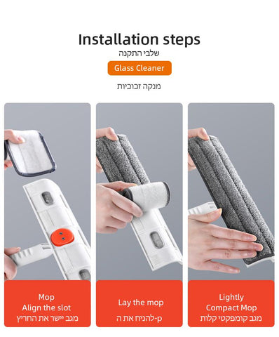 Window Clean Squeegee Mop Soft Microfiber Brush-HA01080-Veeddydropshipping