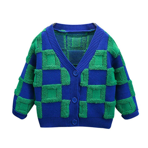 Boys Plaid Pattern Coat Kids Spring Autumn Outerwear-TB01178-Veeddydropshipping