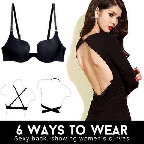 Invisible Lingerie A B Cup Deep U Sexy Bra-WF00868-Veeddydropshipping