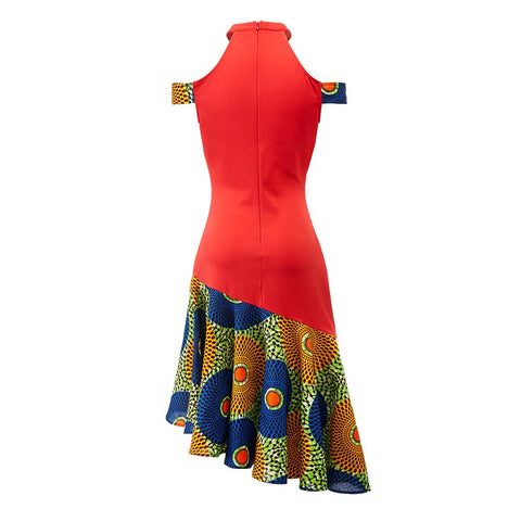 African Women Sexy Off Shoulder Dress-WF01663-Veeddydropshipping