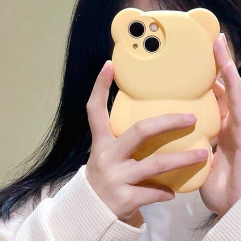 Lovely Bear Kids Cartoon Silicone Case Skin for iPhone 14 13 12 Pro Max 11 XS XR-PA00174-Veeddydropshipping