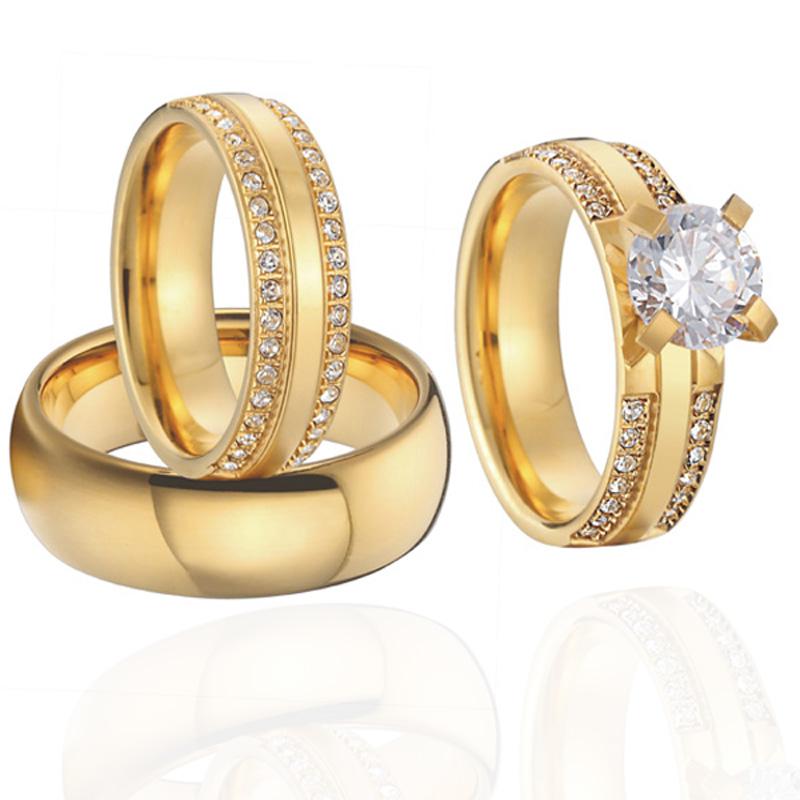 Wedding Set Lovers Alliance Big Stone Engagement Ring  -JW00419-Veeddydropshipping