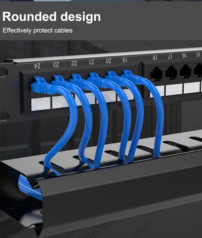 19 Inch Cabinet Cable Management Frame 24 Port Stalls 1U Network Rack 12 Slot Metal Network-PA00849-Veeddydropshipping