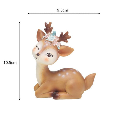 Mini Sika Deer Figurines Resin Craft Miniatures Decor-HA00336-Veeddydropshipping