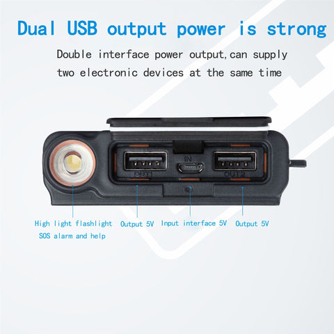 New Sale 80000mAh Solar Portable Large Capacity Ultra-thin Power Bank with Led Lamp-PA00459-Veeddydropshipping
