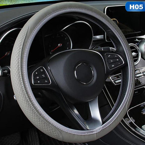 Skidproof Anti-Slip Embossing Microfiber Leather Steering Wheel Cover-AM01375-Veeddydropshipping