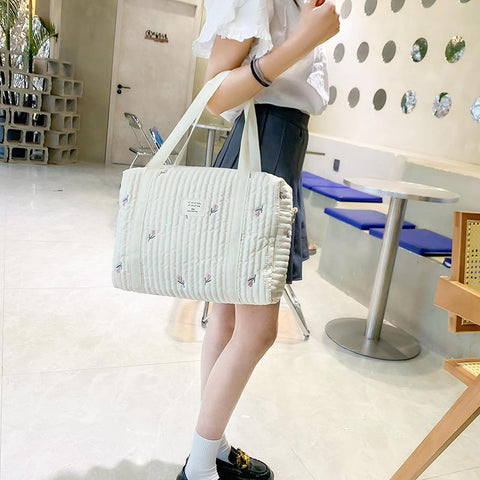 Zipper Embroidery Quilted Baby Diaper Bag Organizer Maternity Bag-TB00198-Veeddydropshipping