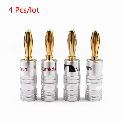Gold-plate Copper Banana Plug No Welding 4MM Banana Head Sound Horn Wire Plug-CE00147-Veeddydropshipping