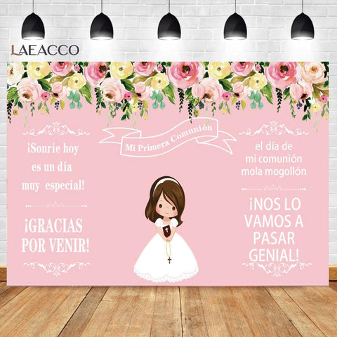My First Communion Baby Shower Birthday Girl Baptism Photography Background -CE00330-Veeddydropshipping