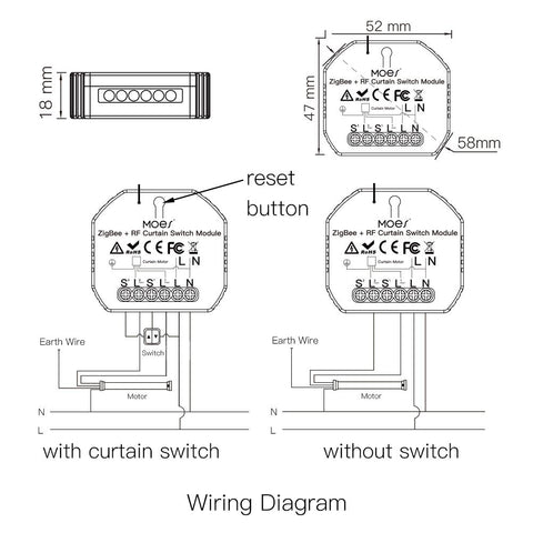 ZigBee DIY RF433 Smart Curtain Switch Module for Electric-TI01062-Veeddydropshipping