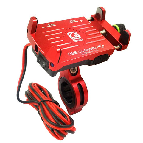 360 Degree QC 3.0 Mobile Phone Holder USB Charger Motorcycle Handlebar-PA00527-Veeddydropshipping
