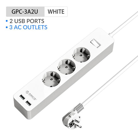 Electronic Socket Power Strip Socket 3AC 5 AC Outlet With 2 USB Port Smart EU-CE00107-Veeddydropshipping