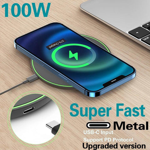100W Fast Wireless Charger Pad for iPhone 14 13-PA01109-Veeddydropshipping