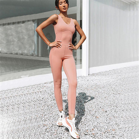 2023 Pad Cross Back One Piece Jumpsuit Air Yoga Sets Sports Outfit Suits -OS00792-Veeddydropshipping