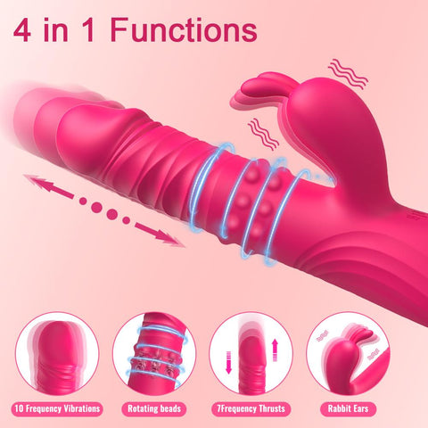Rabbit Vibrator for Women Vagina G-Spot Nipple Clitoris Stimulator Thrusting -BH01263-Veeddydropshipping