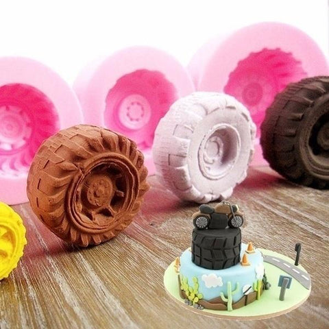 Silicone Cake Mold Tires Wheel Pattern DIY-HA01206-Veeddydropshipping