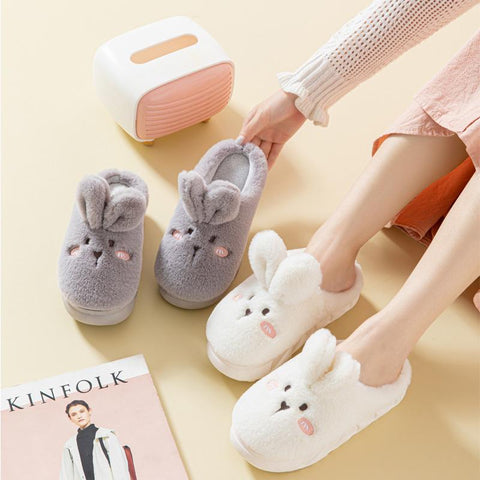 Women Lovely Bunny Rabbit Slides Indoor Bedroom Platform-BS01079-Veeddydropshipping