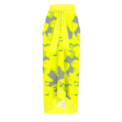 Sexy Bathing Suit Ruffle Strap Biquinis Feminino 2022 Swimwear Yellow Print Swimsuit -OS00067-Veeddydropshipping