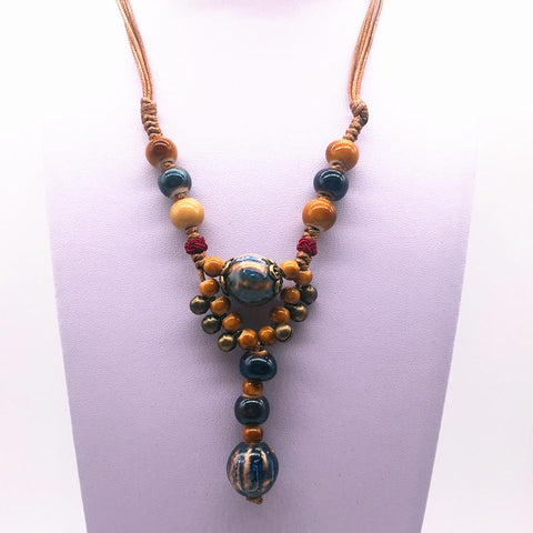 Fashion Ceramics Beads Pendant  style Long Necklace-JW01280-Veeddydropshipping