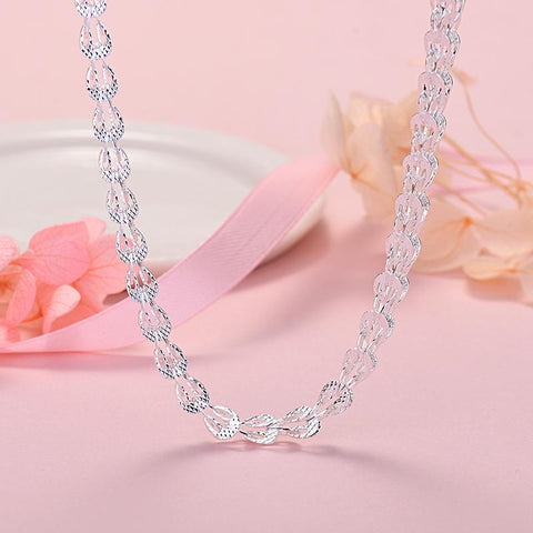 New 925 Sterling silver  chain bracelet neckalce jewelry set  -JW00350-Veeddydropshipping