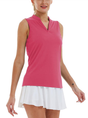 Woman Polo V-Neck with Collar Sports Shirts Quick Dry 50+UV Protection Sleeveless -OS00752-Veeddydropshipping