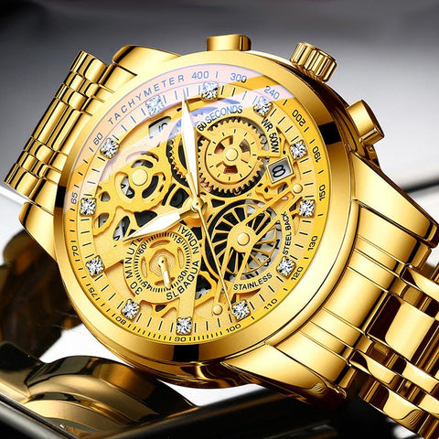 Rotating Window Watches Luxury Fashion Luminous  Men Quartz -JW00672-Veeddydropshipping