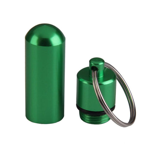 Stainless Steel Medicine Bottle Keychain Case Container-HA00792-Veeddydropshipping