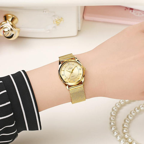 Elegant Diamond Quartz Wrist Watches For Women Steel Clock -JW00983-Veeddydropshipping