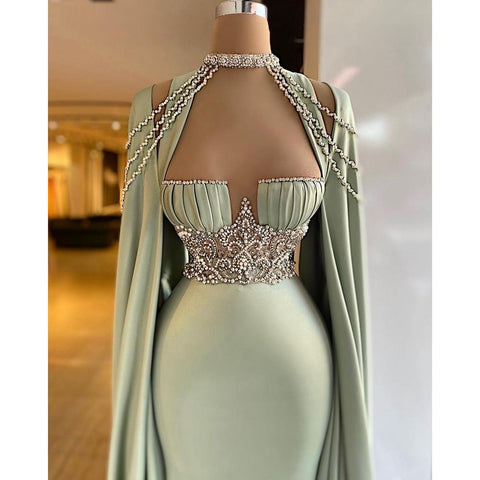 Elegant Satin Crystals Evening Gowns-WF01635-Veeddydropshipping