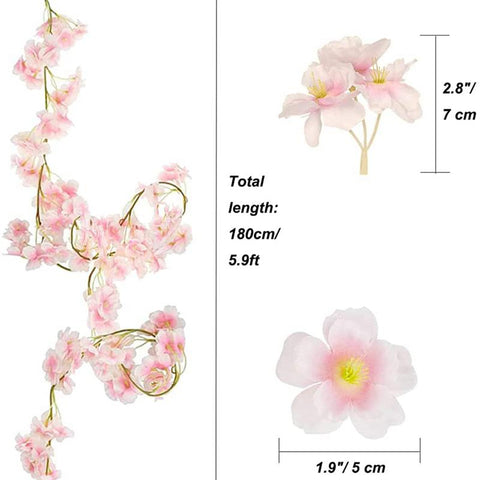 Artificial Sakura Flowers Vine Wedding Garden-HA00680-Veeddydropshipping