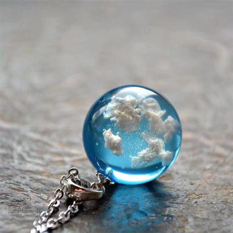 Rould Ball Moon Pendant Necklace Women -JW01172-Veeddydropshipping