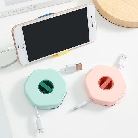 Data Cable Storage Case Wire Winder Box Portable Multifunctional Cable Hexagonal Container USB-PA00865-Veeddydropshipping