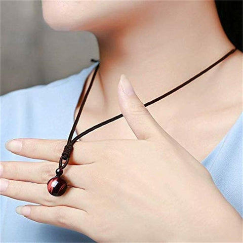 Natural Obsidian Bead Crystal Pendant Necklaces Braided -JW00249-Veeddydropshipping
