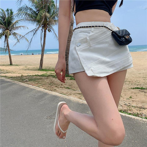 Women Denim Irregular Trousers High Waist-Veeddydropshipping