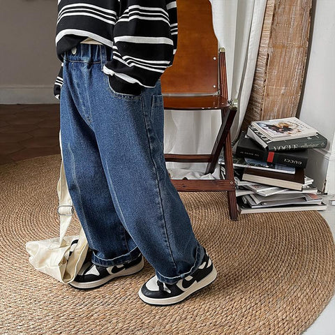 Boys fashion white line straight Jeans 2-7 Years Children loose all-match-TB01251-Veeddydropshipping