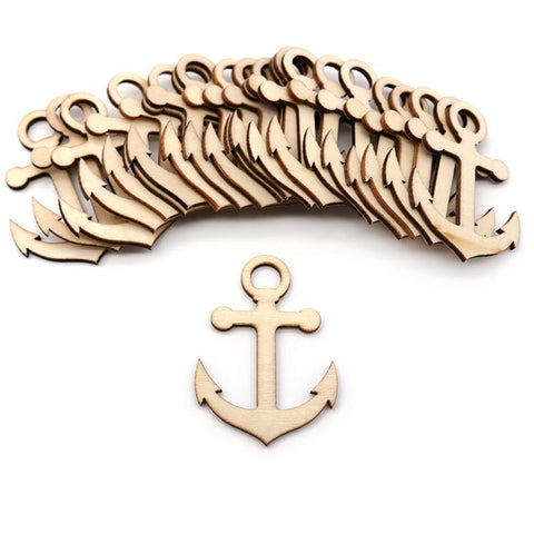 Anchor Rudder Shape Hollow Wooden Ornament-HA00626-Veeddydropshipping