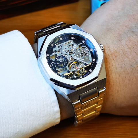 Mechanical Watch for Men Automatic Steel Strap -JW00698-Veeddydropshipping