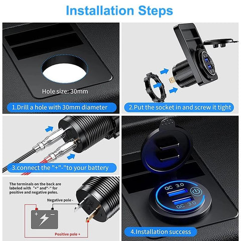 36W Car Charger Quick Charge 3.0 Dual-PA01150-Veeddydropshipping