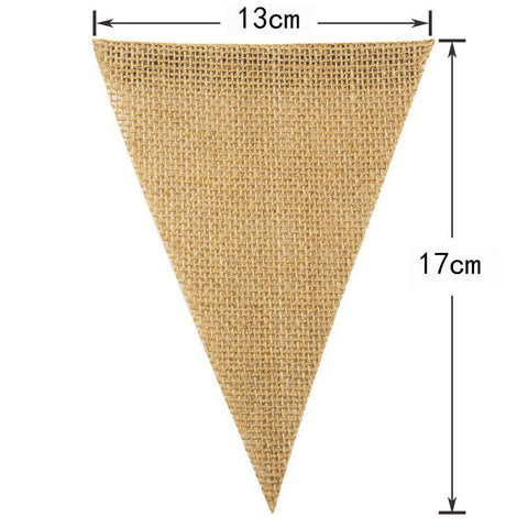 Vintage Jute Hessian Burlap Bunting Banner-HA00590-Veeddydropshipping