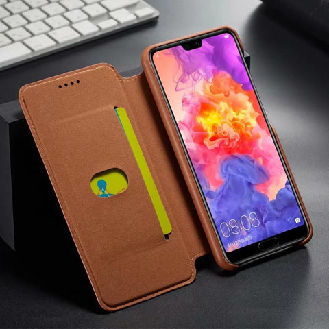 Luxury Leather Flip Cover Case for Huawei P20 P30 P40 Pro Lite Thin Slim with Card Slot-PA00302-Veeddydropshipping