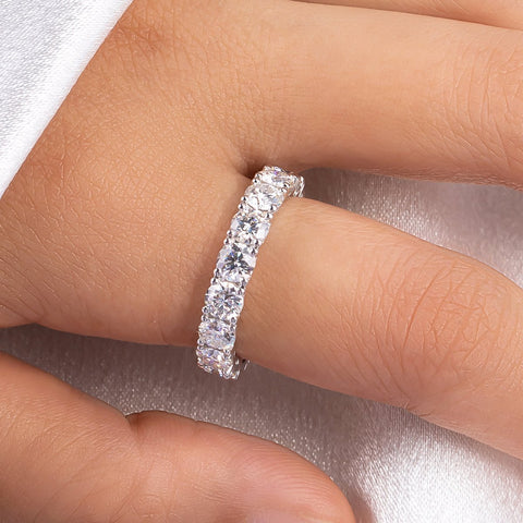 4mm D Color Moissanite Eternity Band Ring 925 Sterling Silver -JW00004-Veeddydropshipping