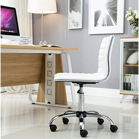 Swivel Mid Back Armless Ribbed Designer Task Chair-HA01734-Veeddydropshipping
