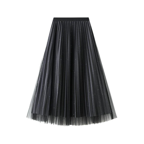 Bright Silk Screen Half-length Skirt For Women-WF00370-Veeddydropshipping