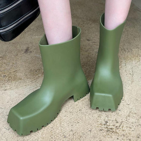 Slip-On Ankle Boots Fashion Platform Short Shoes Non-slip-BS00917-Veeddydropshipping