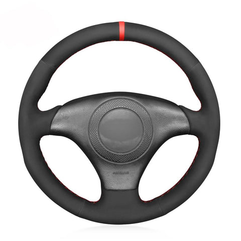 Black Suede Red Marker No-slip Car Steering Wheel Cover for-AM01370-Veeddydropshipping