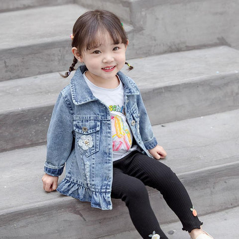 2023 Baby Girls Denim Jacket Spring Cardigan Coat For Kids Sweet Little-TB01027-Veeddydropshipping