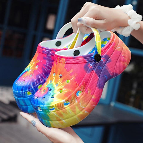 Heel Fashion Color Platform Sandals Women Clogs Leopard-BS01212-Veeddydropshipping