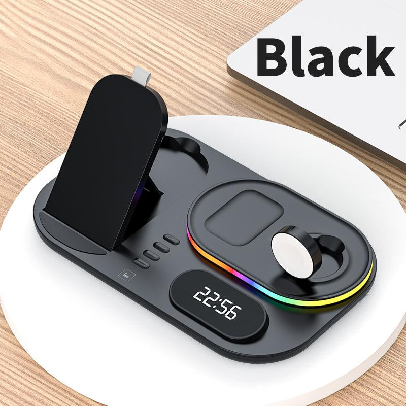 4 in 1 Wireless Chargers Dock Station With Lamp And Clock-Veeddydropshipping