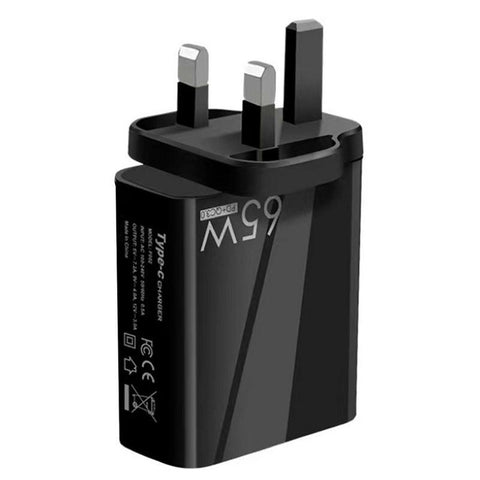 65W GaN Charger USB C Charger Quick Charge3.0 PD Type C Mobile Phone Adapter-PA00382-Veeddydropshipping