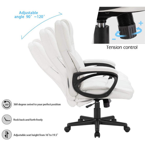 Faux Leather High-Back Executive Office Chair-HA01604-Veeddydropshipping